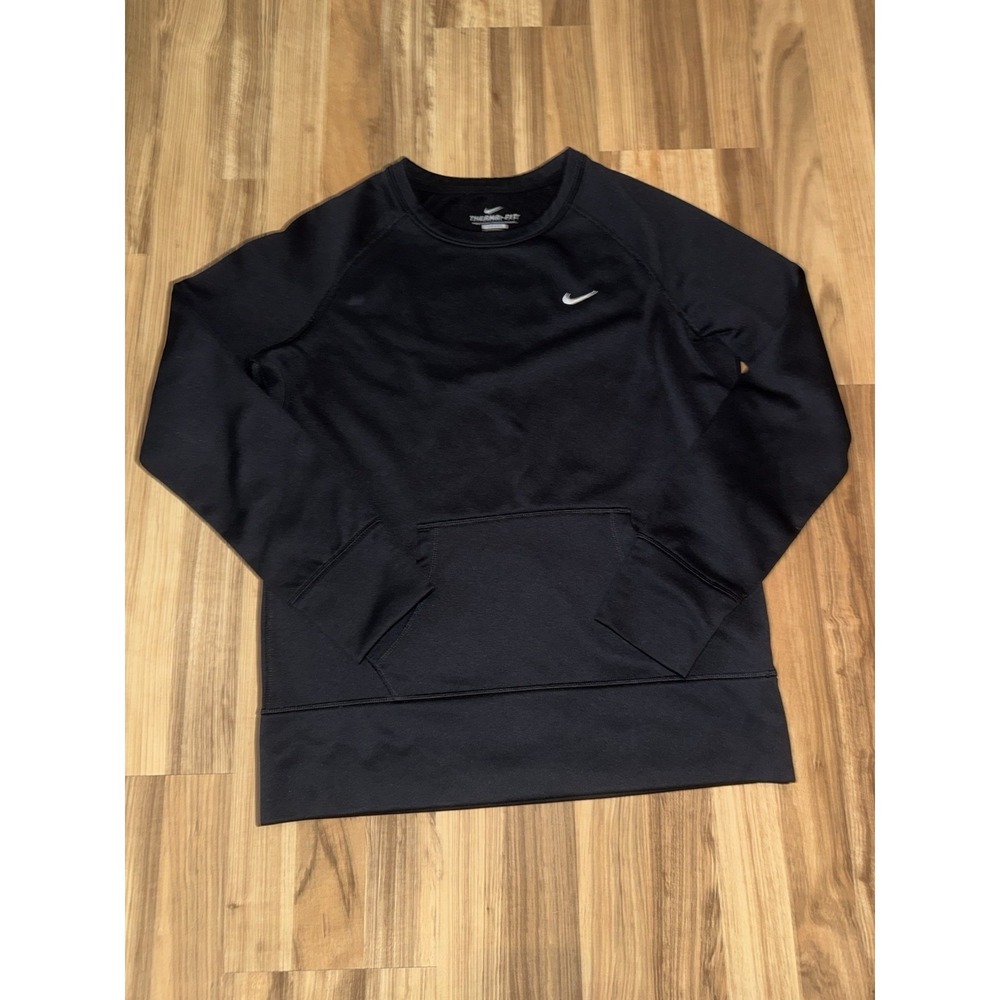 Nike Women's Sz Large L Therma-Fit All Time Crew Black Sweatshirt